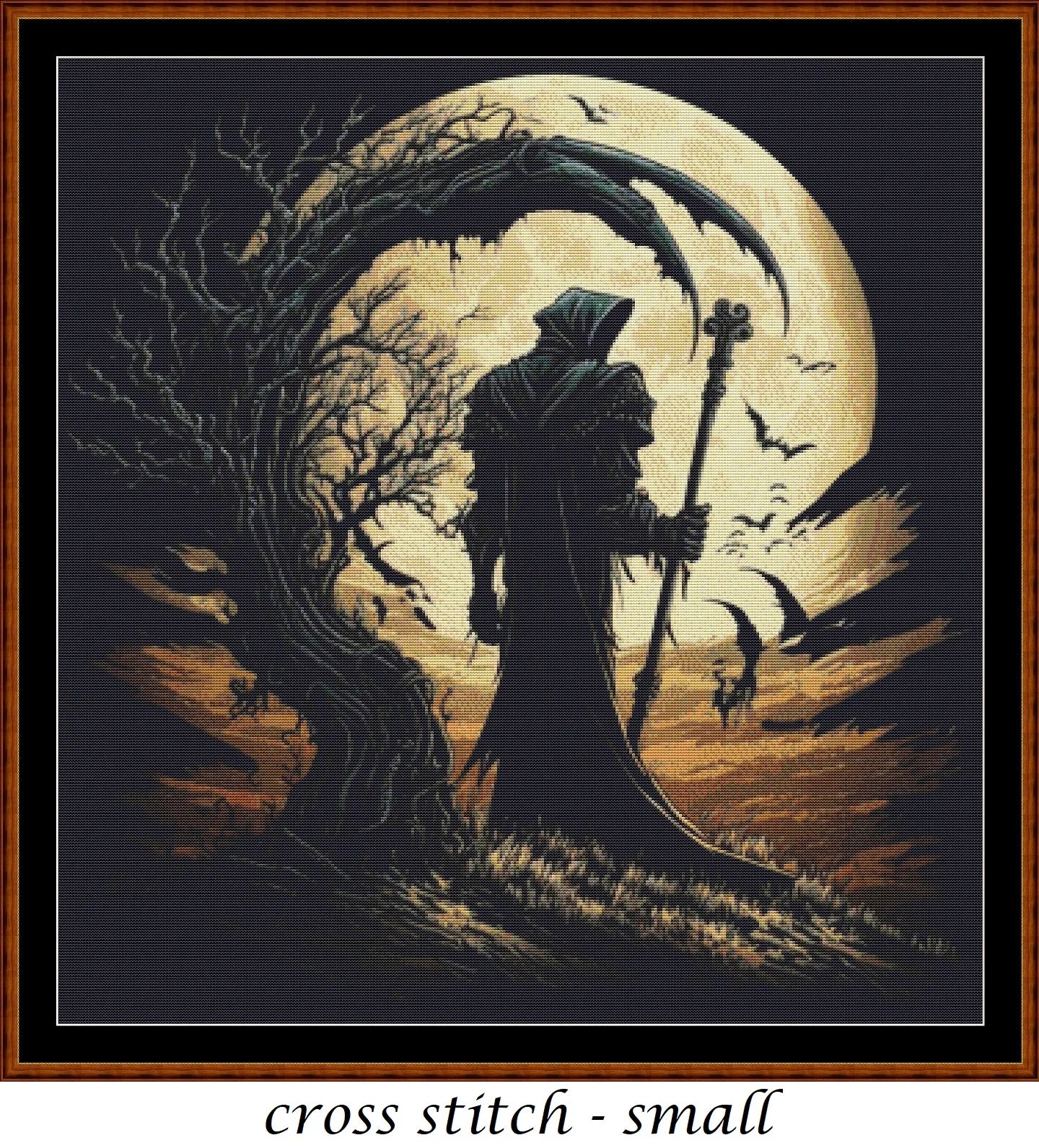 Watching The Full MoonGrim Reaper Death patterns are expertly created from art by Gismi under Public Domain CC0 license