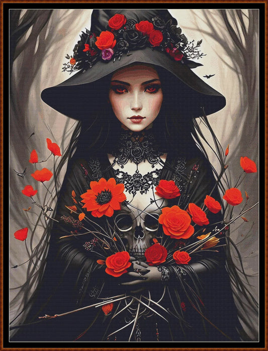 Witch Girl - Funeral patterns are expertly created from art by Thanh Nguyen under Public Domain CC0 license