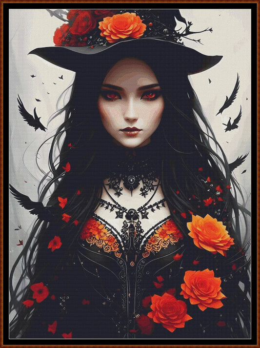 Witch Girl - Soirée  patterns are expertly created from art by Thanh Nguyen under Public Domain CC0 license