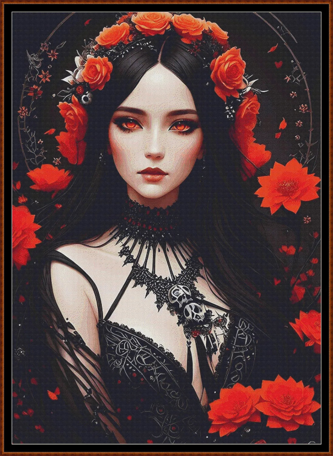 Witch Girl - Handfasting patterns are expertly created from art by Thanh Nguyen under Public Domain CC0 license