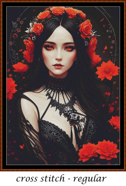 Witch Girl - Handfasting patterns are expertly created from art by Thanh Nguyen under Public Domain CC0 license