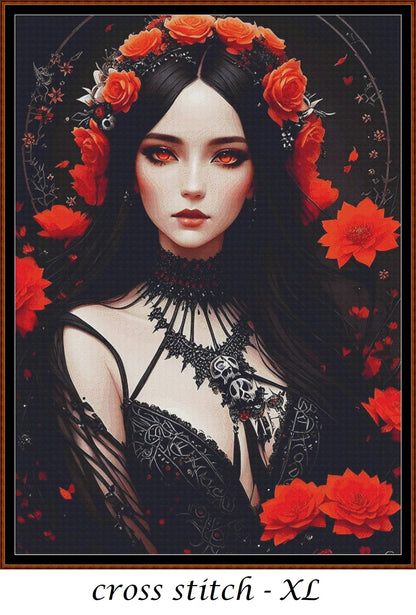 Witch Girl - Handfasting patterns are expertly created from art by Thanh Nguyen under Public Domain CC0 license