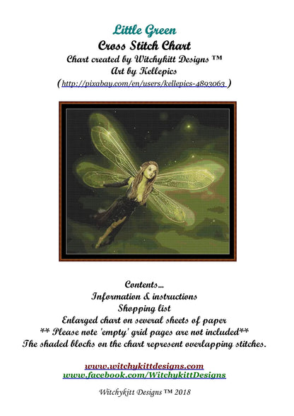 Little Green fairy patterns are expertly created from art by Stefan Keller (Kellepics) under Public Domain CC0 license