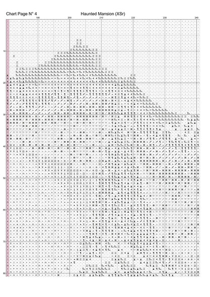 Haunted Mansion cross stitch pattern is a spooky design and is expertly created from art by Hansuan Fabregas under Public Domain CC0 license