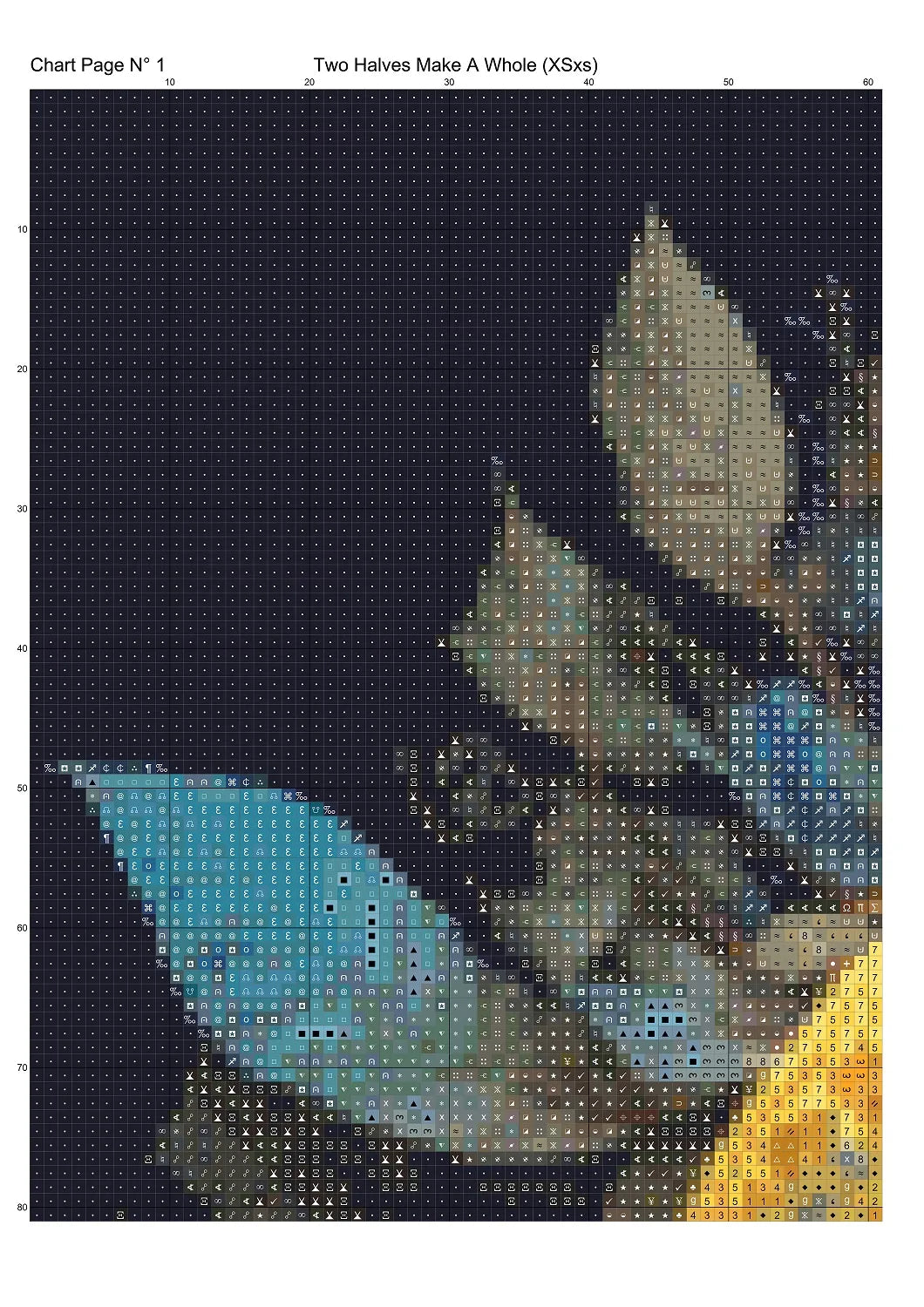 Two Halves Make A Whole cross stitch patterns are a sun and moon design expertly created from art by Gismi under Public Domain CC0 license