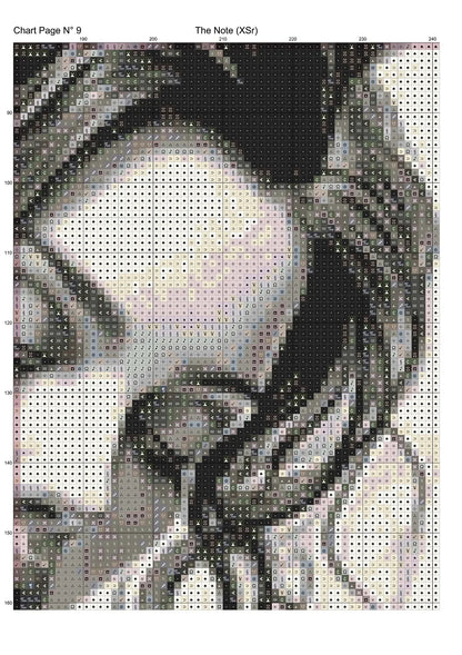 The Note cross stitch pattern is a gothic lady design and is expertly created from art by Dorothe (Darkmoon_Art) under Public Domain CC0 license