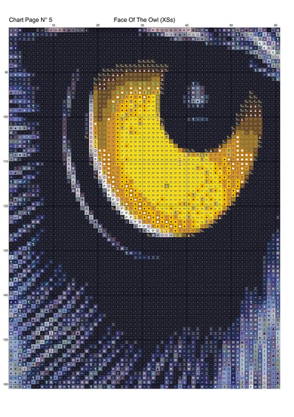 Face Of The Owl patterns are expertly created from art by Art Dreams under Public Domain CC0 license Face Of The Owl is a fantasy bird pattern that comes as a full coverage pattern with no back-stitching. Additionally, Face Of The Owl is available in 3 different design sizes - cross stitch small, regular & XL Each sale includes both B&W and colour charts