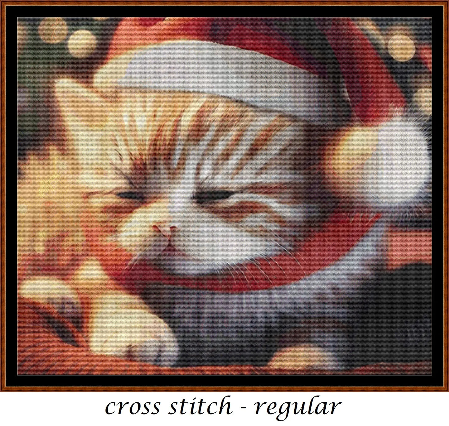 Christmas Kitty - Ginger patterns are expertly created from art by Dorothe (Darkmoon_Art) under Public Domain CC0 license Christmas Kitty - Ginger is a cute seasonal cat pattern