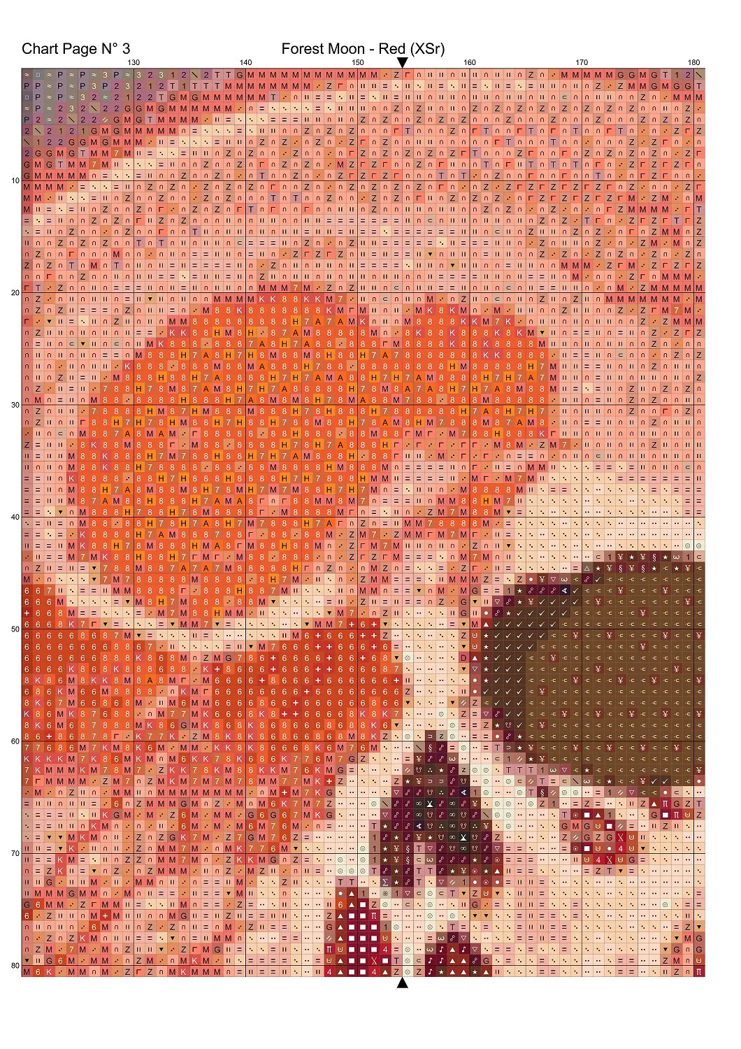 Forest Moon - Red patterns are expertly created from art by Marcia Figg (warlikeone) under Public Domain CC0 license Forest Moon - Red is a fantasy death pattern that comes as a full coverage pattern with no back-stitching.
