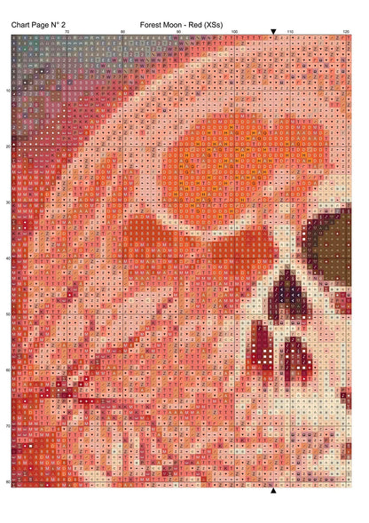 Forest Moon - Red patterns are expertly created from art by Marcia Figg (warlikeone) under Public Domain CC0 license Forest Moon - Red is a fantasy death pattern that comes as a full coverage pattern with no back-stitching.