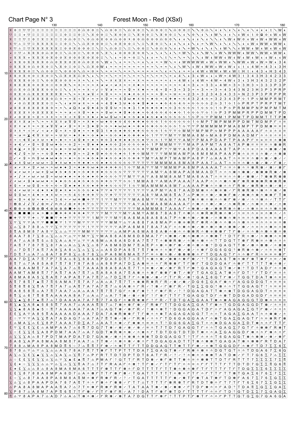 Forest Moon - Red patterns are expertly created from art by Marcia Figg (warlikeone) under Public Domain CC0 license Forest Moon - Red is a fantasy death pattern that comes as a full coverage pattern with no back-stitching.