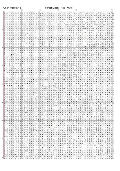 Forest Moon - Red patterns are expertly created from art by Marcia Figg (warlikeone) under Public Domain CC0 license Forest Moon - Red is a fantasy death pattern that comes as a full coverage pattern with no back-stitching.