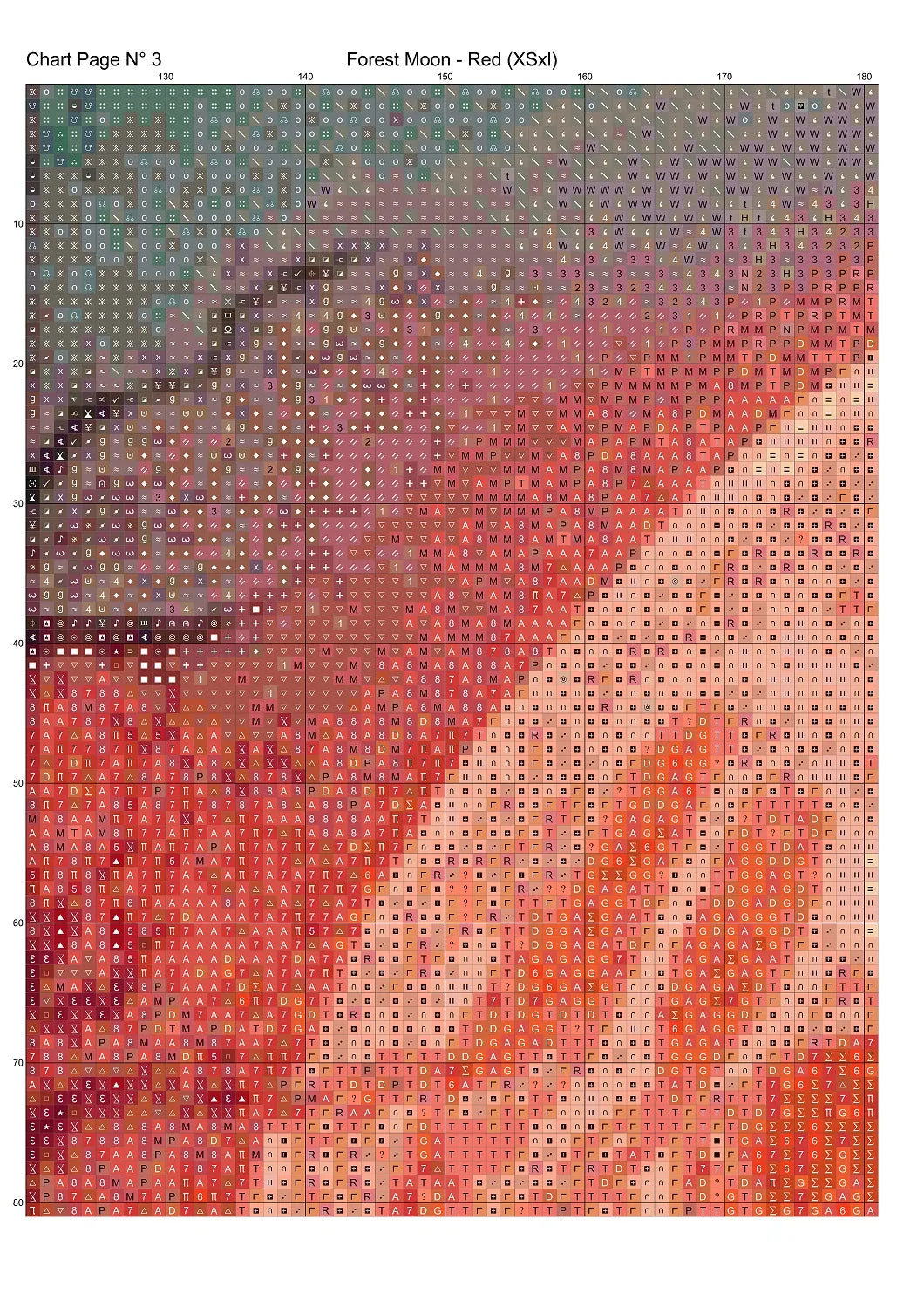Forest Moon - Red patterns are expertly created from art by Marcia Figg (warlikeone) under Public Domain CC0 license Forest Moon - Red is a fantasy death pattern that comes as a full coverage pattern with no back-stitching.