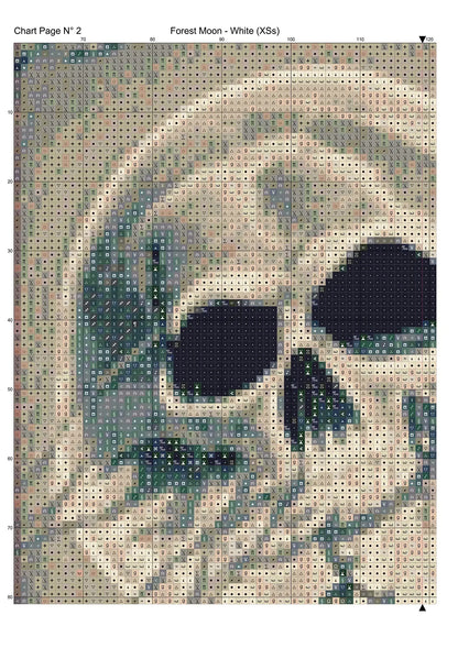 Forest Moon - White patterns are expertly created from art by Marcia Figg (warlikeone) under Public Domain CC0 license Forest Moon - White is a fantasy death pattern that comes as a full coverage pattern with no back-stitching.