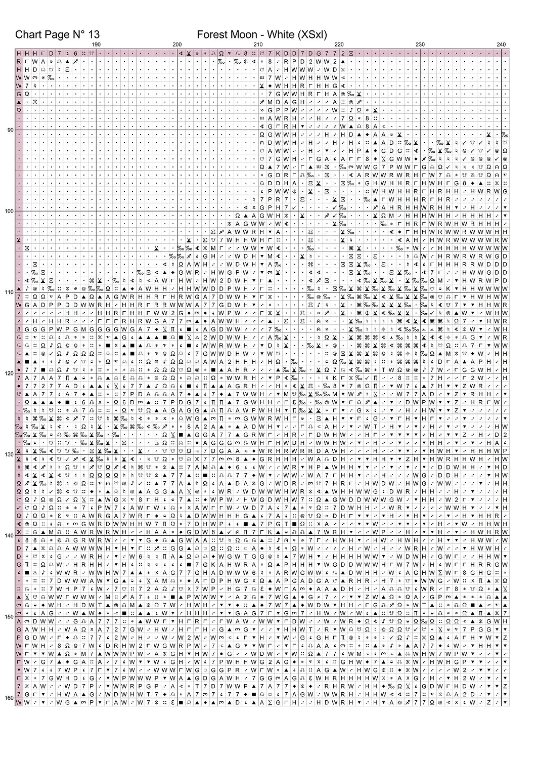 Forest Moon - White patterns are expertly created from art by Marcia Figg (warlikeone) under Public Domain CC0 license Forest Moon - White is a fantasy death pattern that comes as a full coverage pattern with no back-stitching.