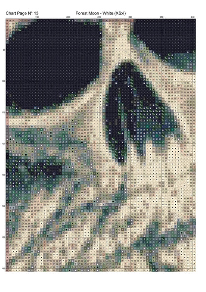 Forest Moon - White patterns are expertly created from art by Marcia Figg (warlikeone) under Public Domain CC0 license Forest Moon - White is a fantasy death pattern that comes as a full coverage pattern with no back-stitching.