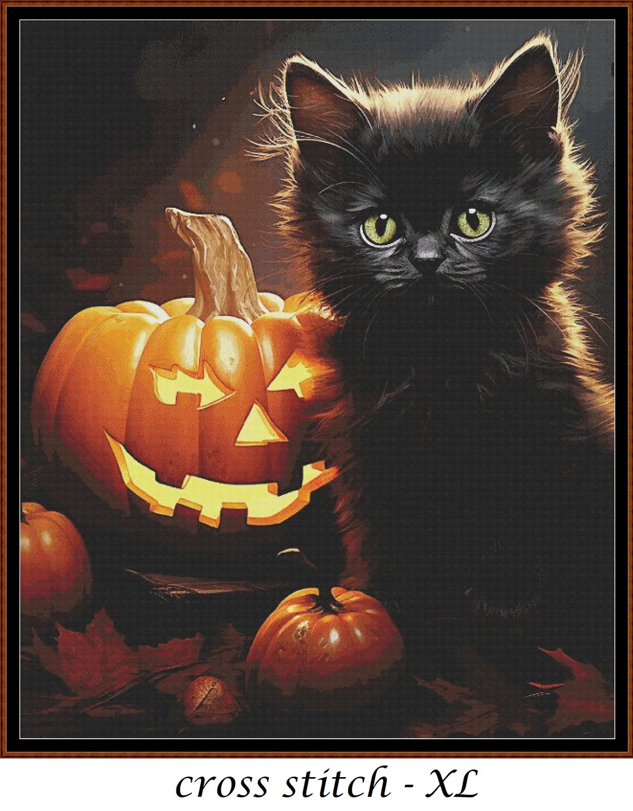 Halloween Kitty - Black patterns are expertly created from art by DC Williams under Public Domain CC0 license Halloween Kitty - Black is a cute seasonal cat pattern