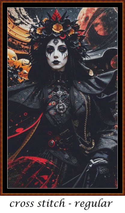 Dark Queen patterns are expertly created from art by 1tamara2 under Public Domain CC3 license Dark Queen is a fantastic gothic fantasy pattern that comes as a full coverage pattern with no back-stitching. Additionally, Dark Queen is available in 3 different design sizes - cross stitch small, regular & XL Each sale includes both B&W and colour charts