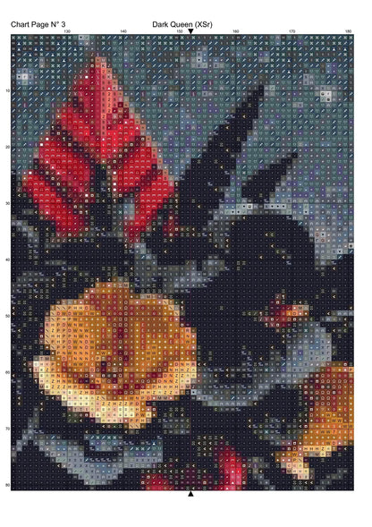 Dark Queen patterns are expertly created from art by 1tamara2 under Public Domain CC3 license Dark Queen is a fantastic gothic fantasy pattern that comes as a full coverage pattern with no back-stitching. Additionally, Dark Queen is available in 3 different design sizes - cross stitch small, regular & XL Each sale includes both B&W and colour charts