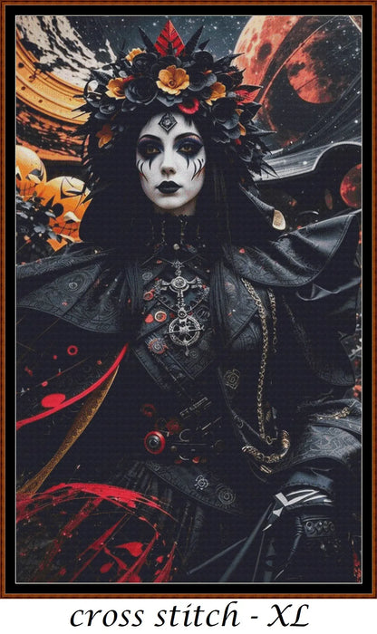 Dark Queen patterns are expertly created from art by 1tamara2 under Public Domain CC3 license Dark Queen is a fantastic gothic fantasy pattern that comes as a full coverage pattern with no back-stitching. Additionally, Dark Queen is available in 3 different design sizes - cross stitch small, regular & XL Each sale includes both B&W and colour charts