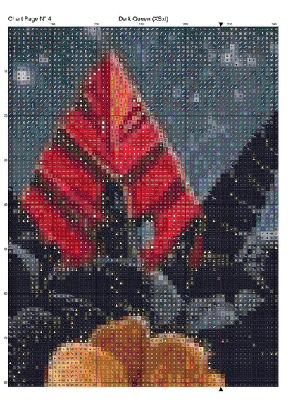 Dark Queen patterns are expertly created from art by 1tamara2 under Public Domain CC3 license Dark Queen is a fantastic gothic fantasy pattern that comes as a full coverage pattern with no back-stitching. Additionally, Dark Queen is available in 3 different design sizes - cross stitch small, regular & XL Each sale includes both B&W and colour charts