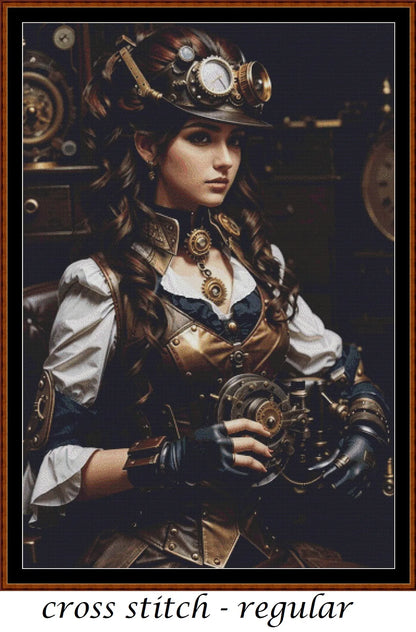 Steampunk Lady patterns are expertly created from art by 1tamara2 under Public Domain CC3 license