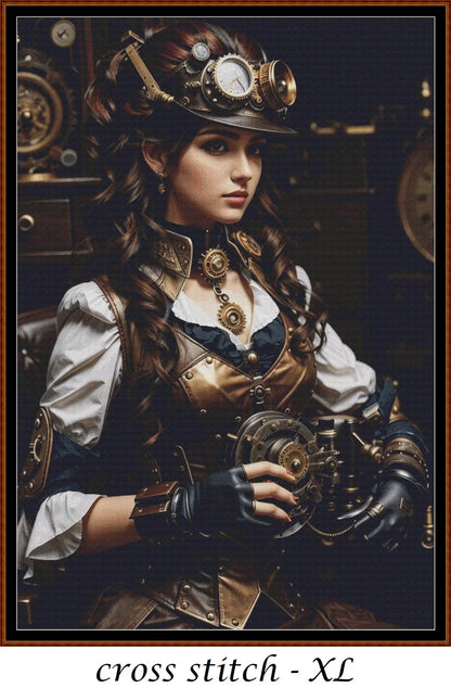 Steampunk Lady patterns are expertly created from art by 1tamara2 under Public Domain CC3 license