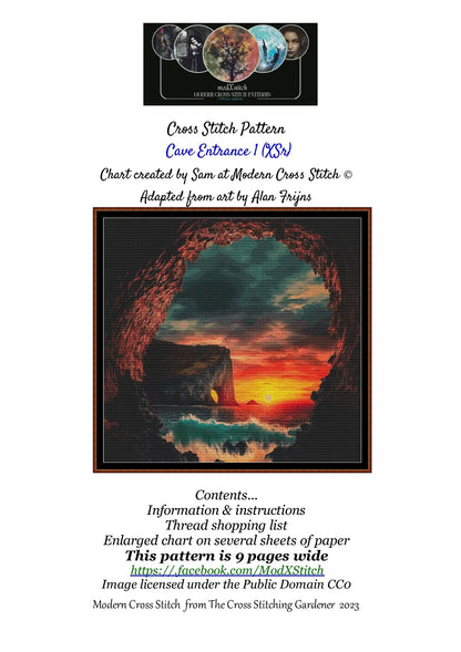 Cave Entrance 1 patterns are expertly created from art by Alan Frijins under Public Domain CC0 license