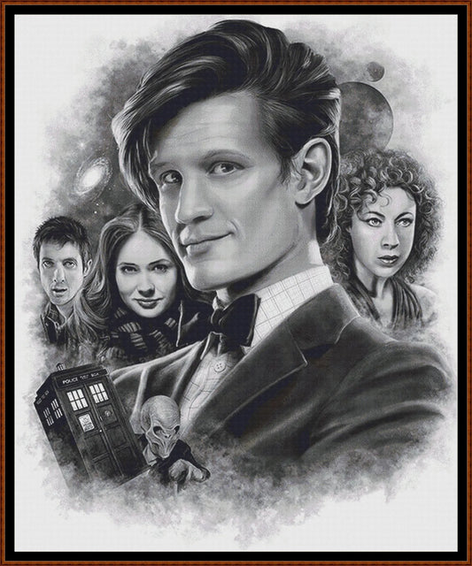 Expertly created cross stitch by Sam,  No 11 - Matt Smith Doctor Who cross stitch patterns.