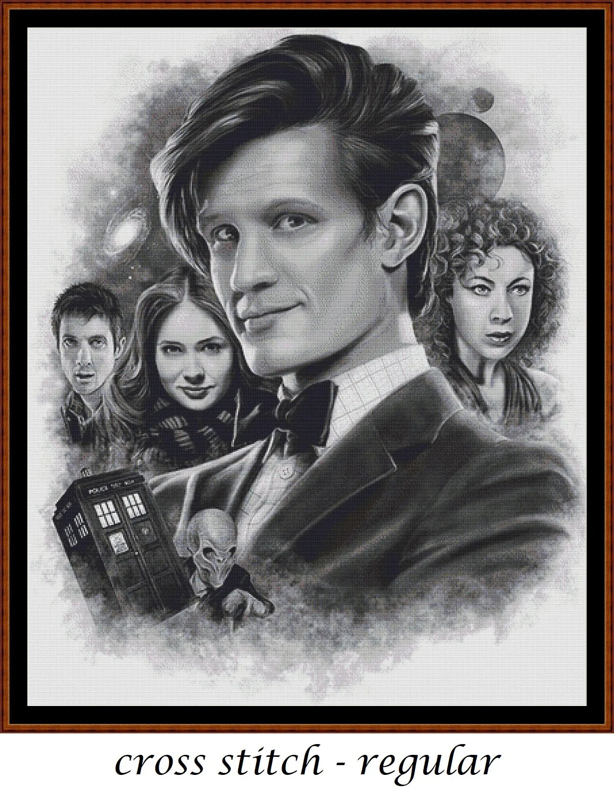 Expertly created cross stitch by Sam,  No 11 - Matt Smith Doctor Who cross stitch patterns.