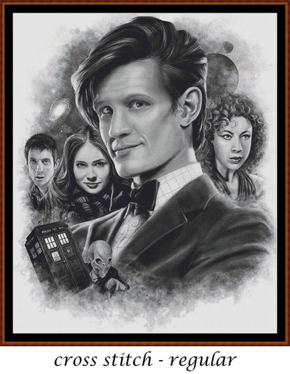 Expertly created cross stitch by Sam,  No 11 - Matt Smith Doctor Who cross stitch patterns.