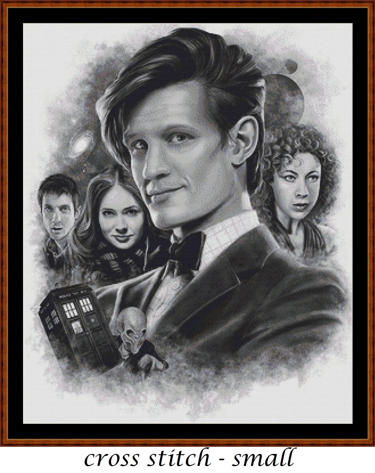 Expertly created cross stitch by Sam,  No 11 - Matt Smith Doctor Who cross stitch patterns.