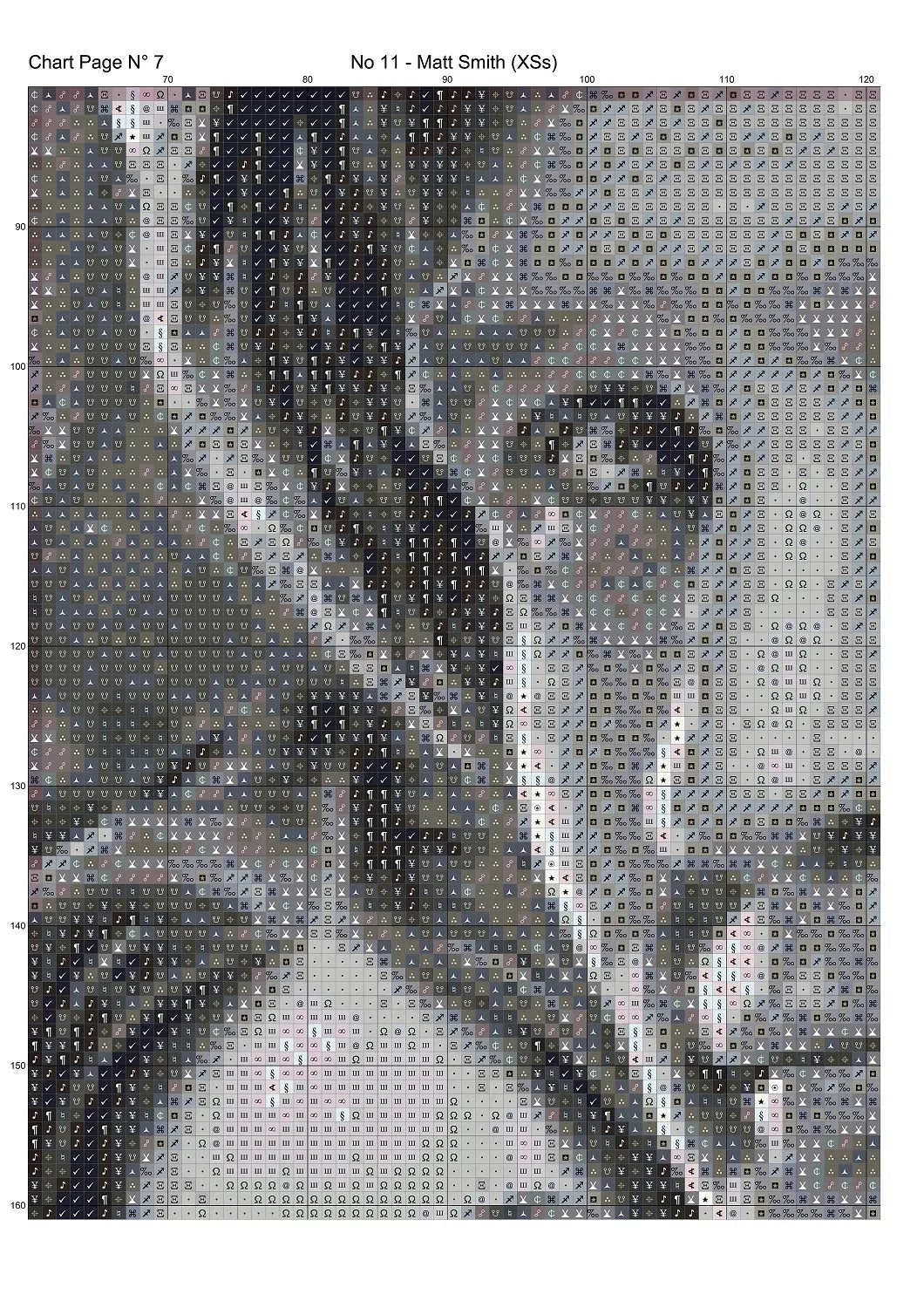 Expertly created cross stitch by Sam,  No 11 - Matt Smith Doctor Who cross stitch patterns.