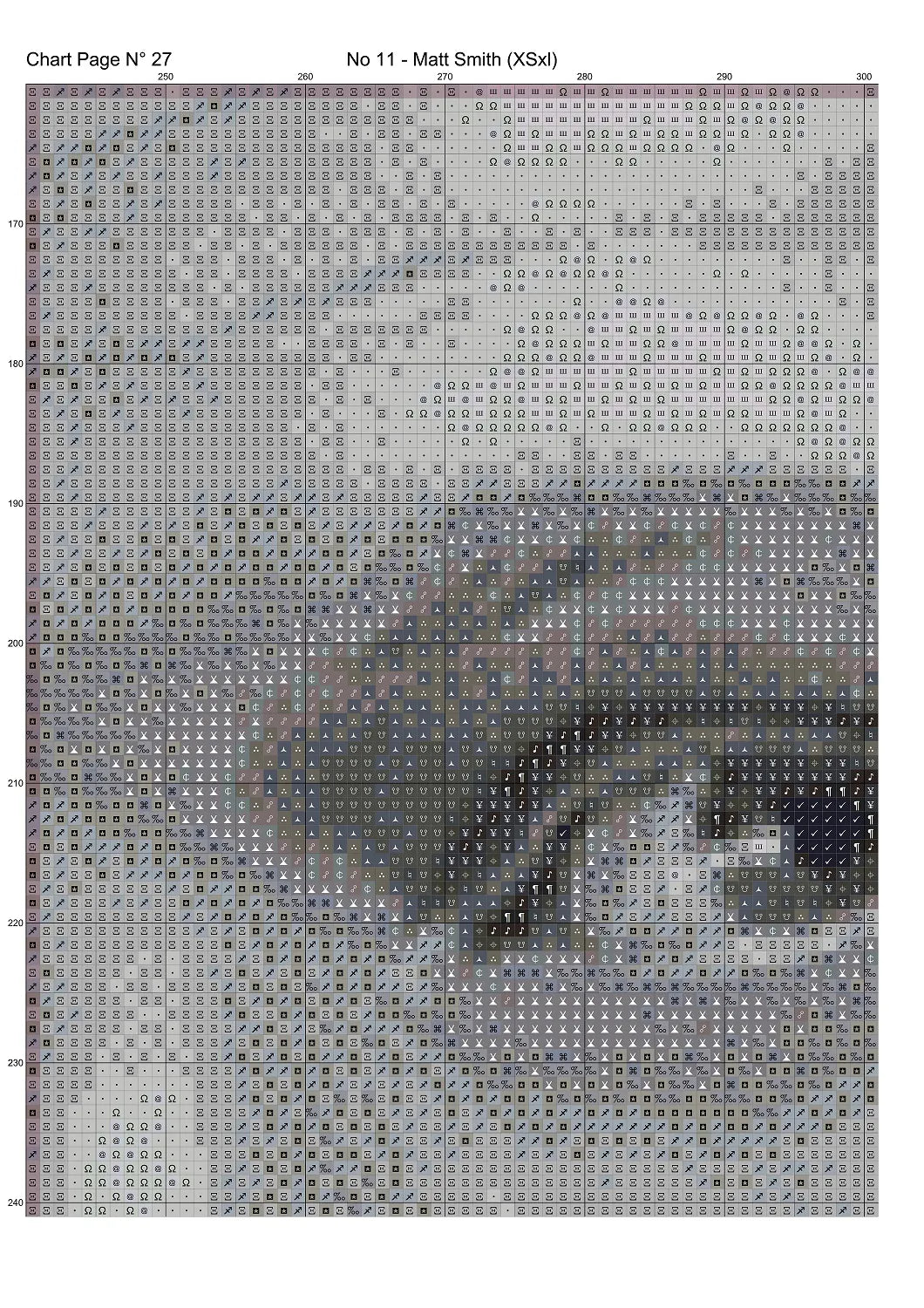 Expertly created cross stitch by Sam,  No 11 - Matt Smith Doctor Who cross stitch patterns.