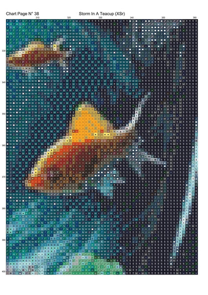 Expertly created from art by Bilal Bashir, under Public Domain CC0 license, Storm In A Teacup cross stitch patterns.