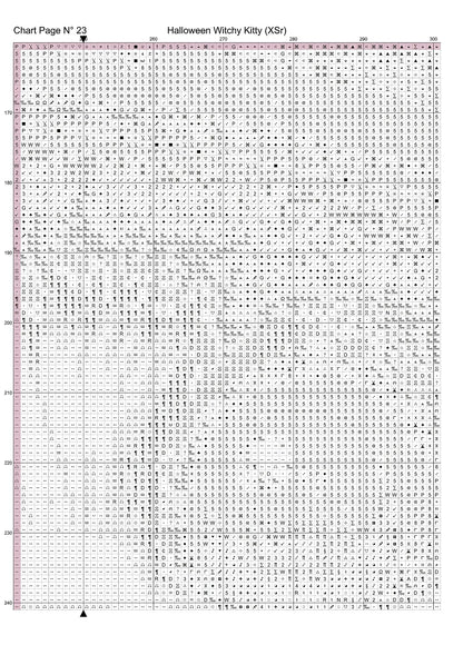 Expertly created from art by Bilal Bashir, under Public Domain CC0 license, Halloween Witchy Kitty cross stitch patterns.