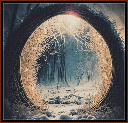 Expertly created from art by Alan Frijins, under Public Domain CC0 license, Other Worlds - Sun Realm cross stitch patterns.