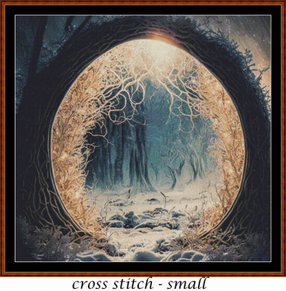 Expertly created from art by Alan Frijins, under Public Domain CC0 license, Other Worlds - Sun Realm cross stitch patterns.