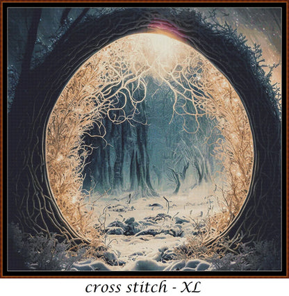 Expertly created from art by Alan Frijins, under Public Domain CC0 license, Other Worlds - Sun Realm cross stitch patterns.