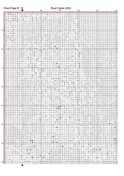 Expertly created from art by Alan Frijins, under Public Domain CC0 license, River Castle cross stitch patterns.