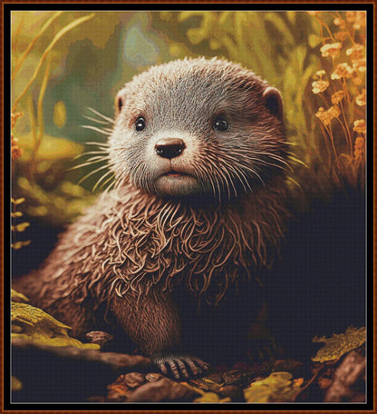 Expertly created from art by Alan Frijins, under Public Domain CC0 license, Forest Creatures - Otter cross stitch patterns.