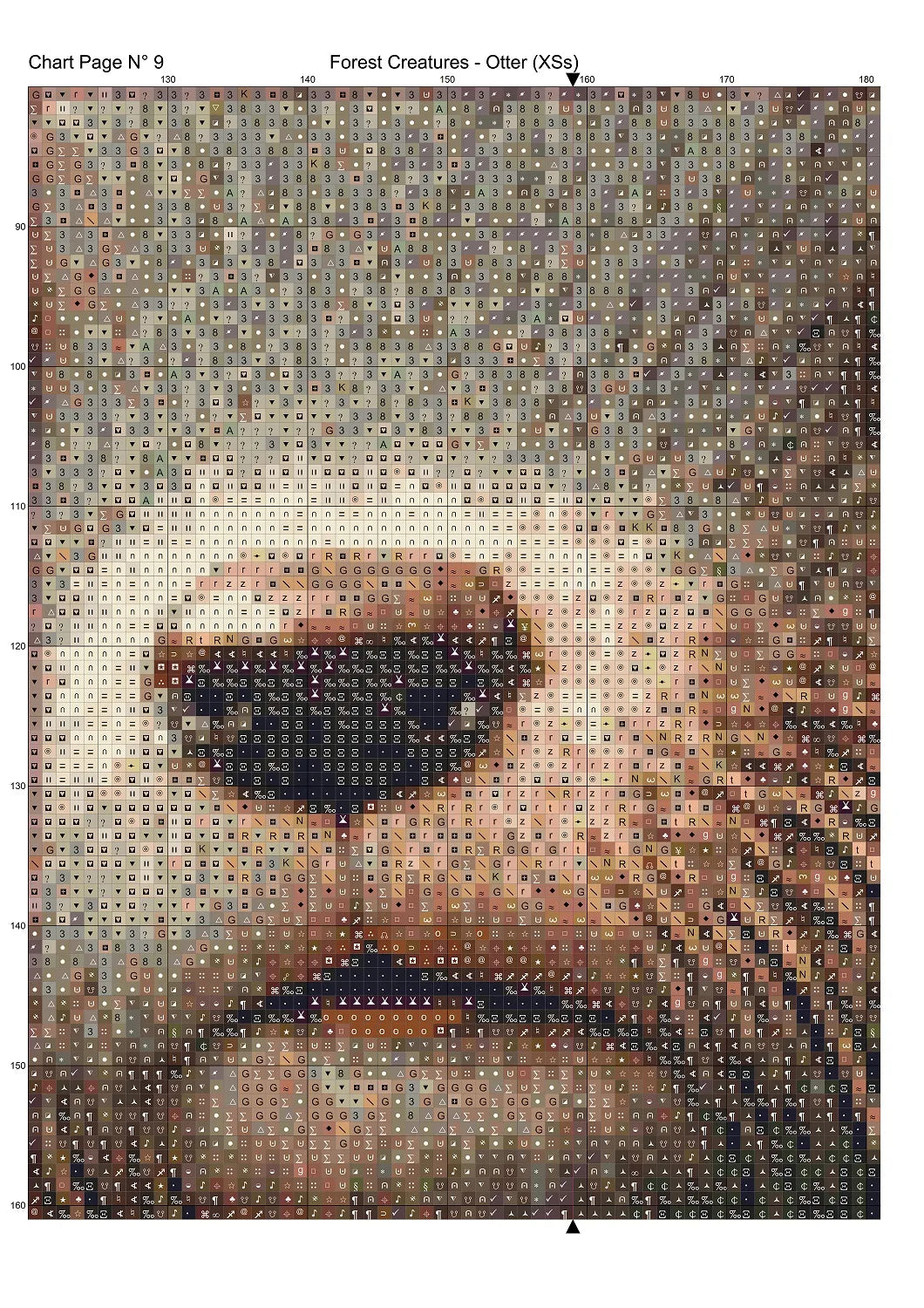 Expertly created from art by Alan Frijins, under Public Domain CC0 license, Forest Creatures - Otter cross stitch patterns.
