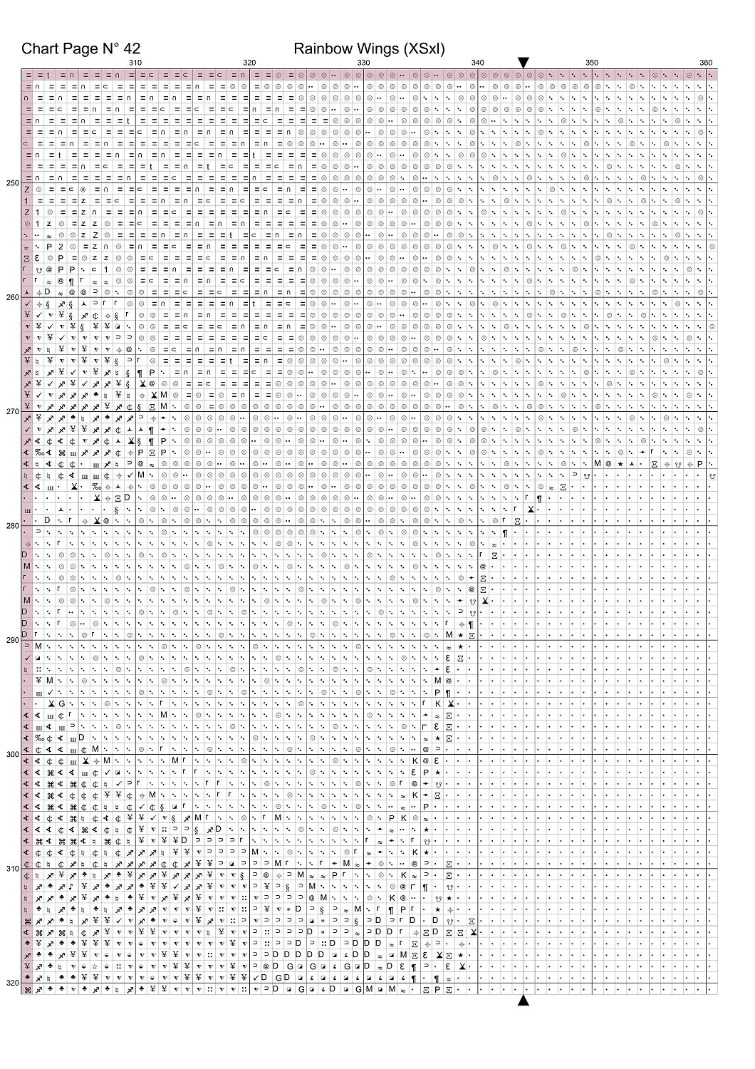 Expertly created from art by Nanne Tiggelman, under Public Domain CC0 license, Rainbow Wings cross stitch patterns.