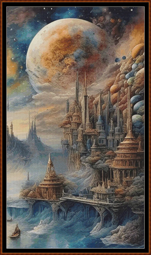 Expertly created from art by Nanne Tiggelman, under Public Domain CC0 license, The Last Castle cross stitch patterns.