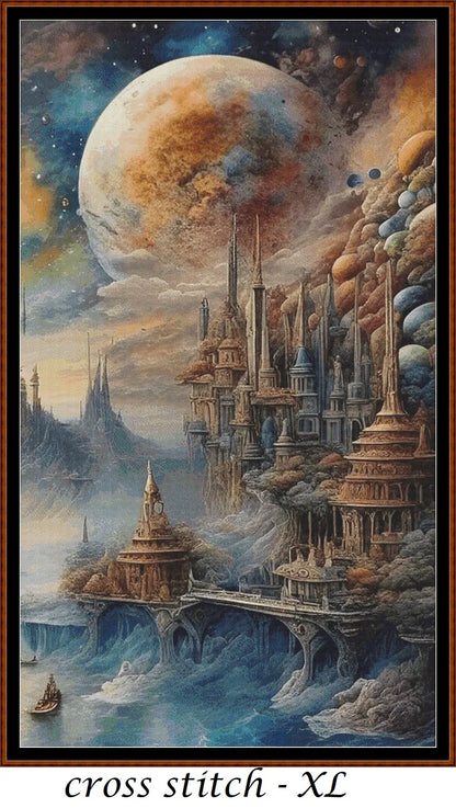 Expertly created from art by Nanne Tiggelman, under Public Domain CC0 license, The Last Castle cross stitch patterns.