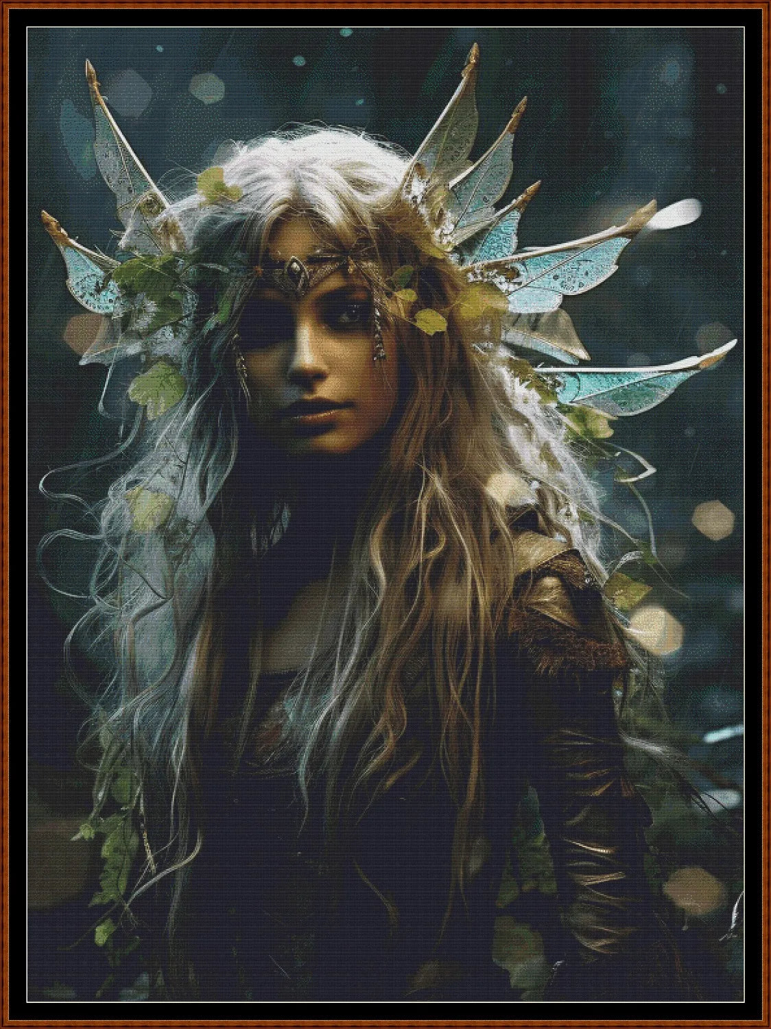 Expertly created from art by Vilius Kuknauskas, under Public Domain CC0 license, Monuments patterns. Wood Fairy is a fantasy scene cross stitch pattern that comes as a full coverage pattern with no back-stitching. Wood Fairy is available in 2 different design sizes - cross stitch regular & XL And each sale includes both B&W and colour charts