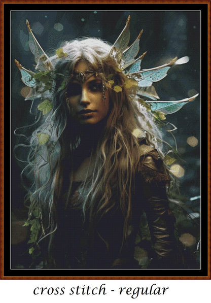 Expertly created from art by Vilius Kuknauskas, under Public Domain CC0 license, Monuments patterns. Wood Fairy is a fantasy scene cross stitch pattern that comes as a full coverage pattern with no back-stitching. Wood Fairy is available in 2 different design sizes - cross stitch regular & XL And each sale includes both B&W and colour charts