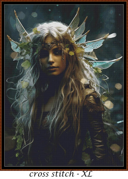 Expertly created from art by Vilius Kuknauskas, under Public Domain CC0 license, Monuments patterns. Wood Fairy is a fantasy scene cross stitch pattern that comes as a full coverage pattern with no back-stitching. Wood Fairy is available in 2 different design sizes - cross stitch regular & XL And each sale includes both B&W and colour charts