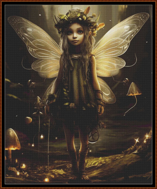 Expertly created from art by Vilius Kuknauskas, under Public Domain CC0 license, Fairy Child cross stitch patterns. Fairy Child is a fantasy scene pattern that comes as a full coverage pattern with no back-stitching. Fairy Child is available in 2 different design sizes - cross stitch regular & XL And each sale includes both B&W and colour charts