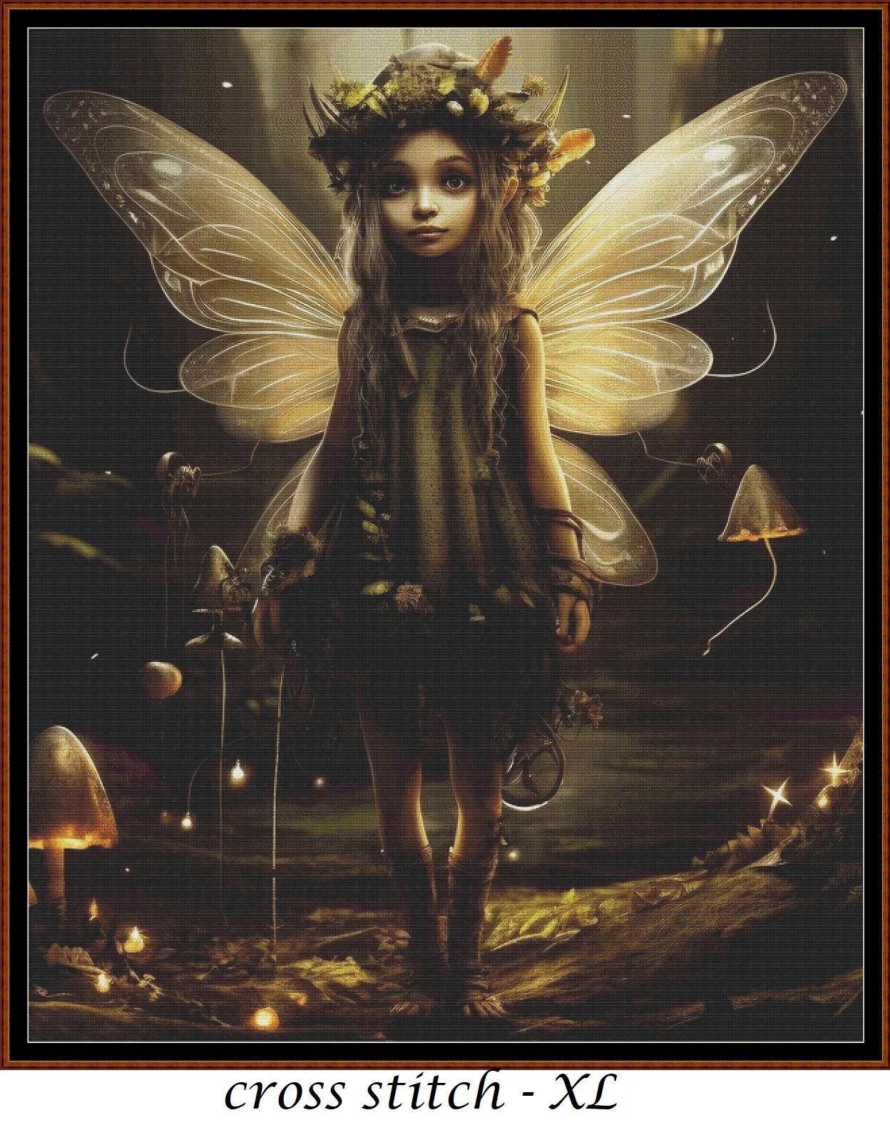 Expertly created from art by Vilius Kuknauskas, under Public Domain CC0 license, Fairy Child cross stitch patterns. Fairy Child is a fantasy scene pattern that comes as a full coverage pattern with no back-stitching. Fairy Child is available in 2 different design sizes - cross stitch regular & XL And each sale includes both B&W and colour charts